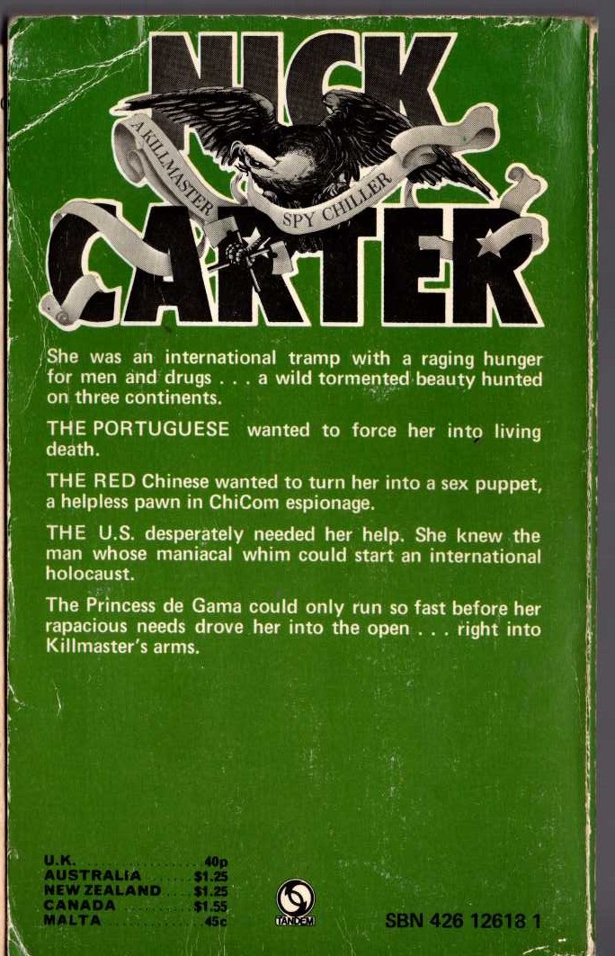Nick Carter  MACAO magnified rear book cover image