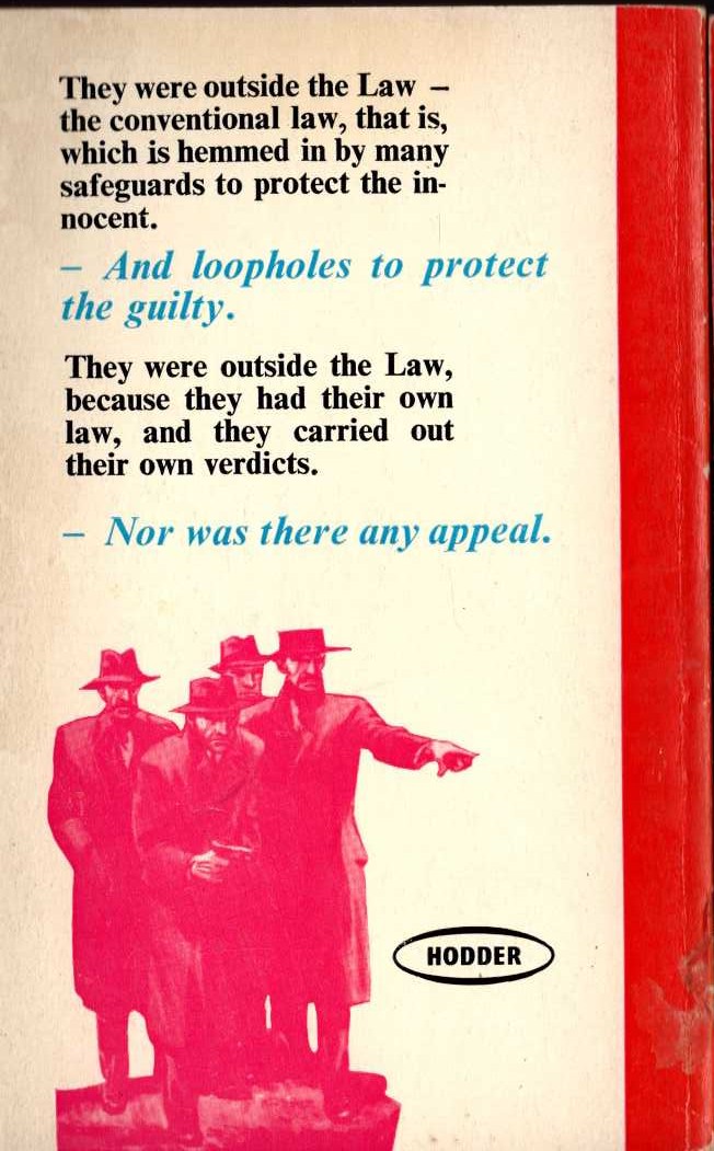 Edgar Wallace  THE LAW OF THE FOUR JUST MEN magnified rear book cover image