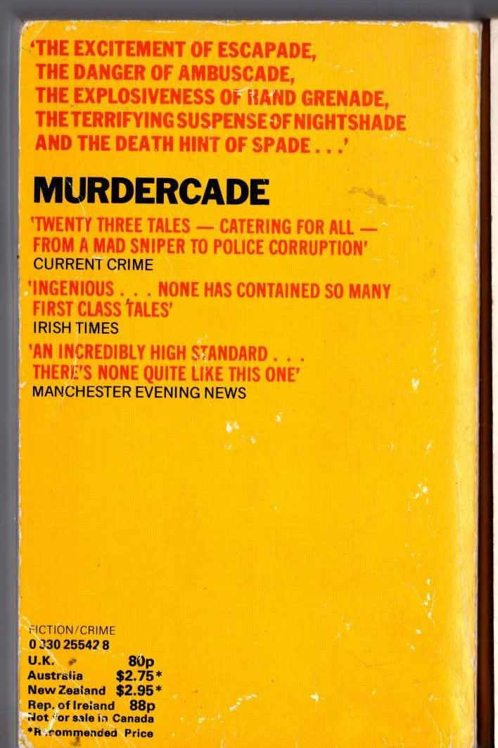 Ellery Queen (edit) ELLERY QUEEN'S MURDERCADE magnified rear book cover image