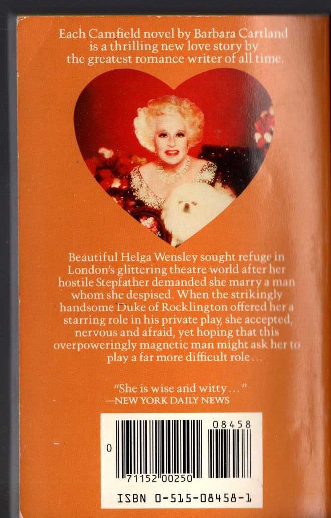 Barbara Cartland  HELGA IN HIDING magnified rear book cover image