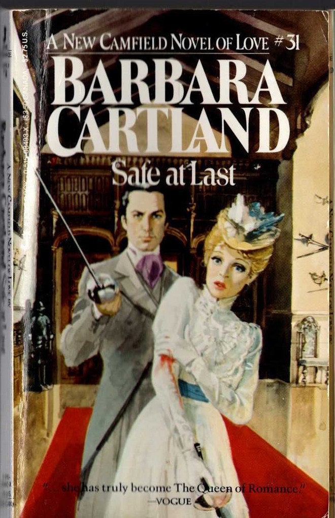 Barbara Cartland  SAFE AT LAST front book cover image