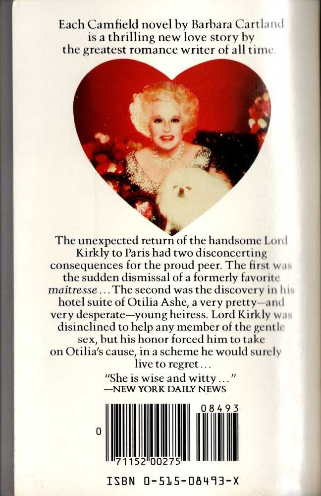 Barbara Cartland  SAFE AT LAST magnified rear book cover image