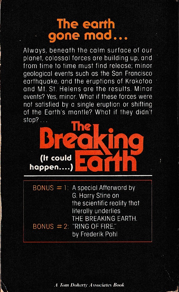Keith Laumer  THE BREAKING EARTH magnified rear book cover image