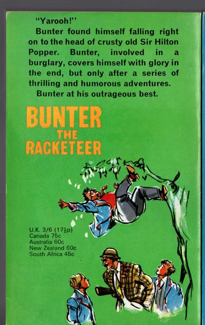 Frank Richards  BUNTER THE RACKETEER magnified rear book cover image