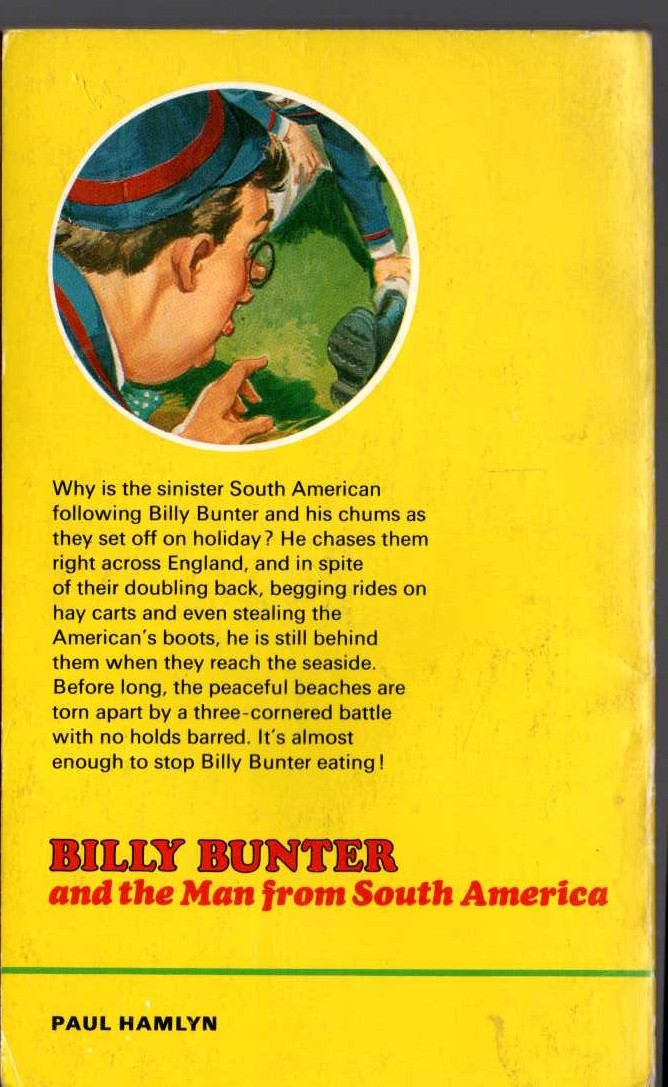 Frank Richards  BILLY BUNTER AND THE MAN FROM SOUTH AMERICA magnified rear book cover image