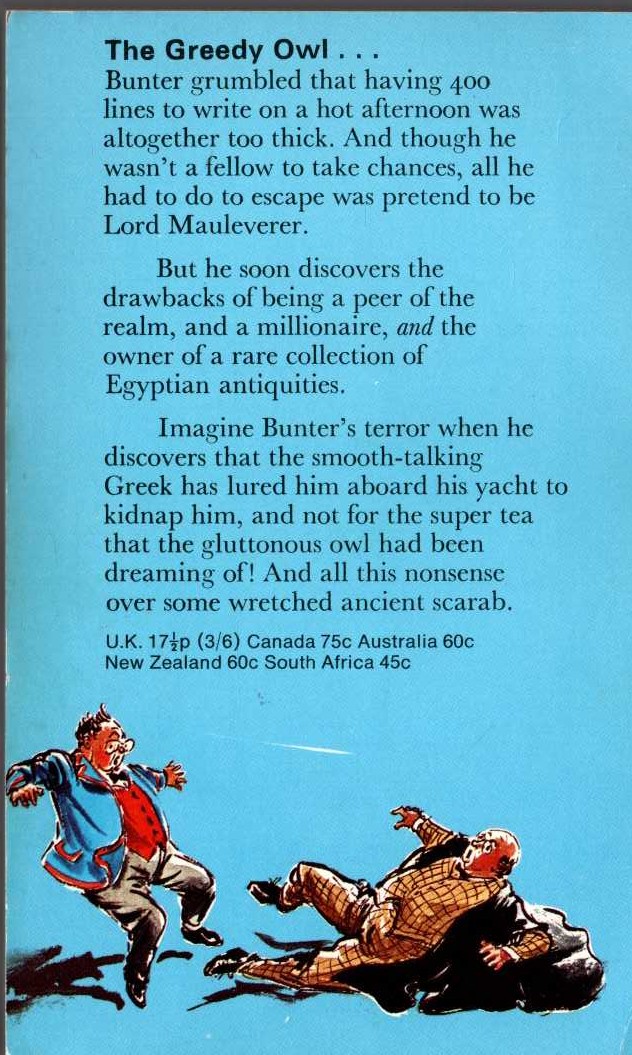 Frank Richards  BILLY BUNTER'S BAD LUCK magnified rear book cover image