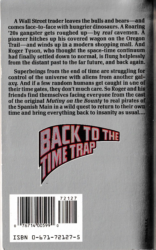 Keith Laumer  BACK TO THE TIME TRAP magnified rear book cover image