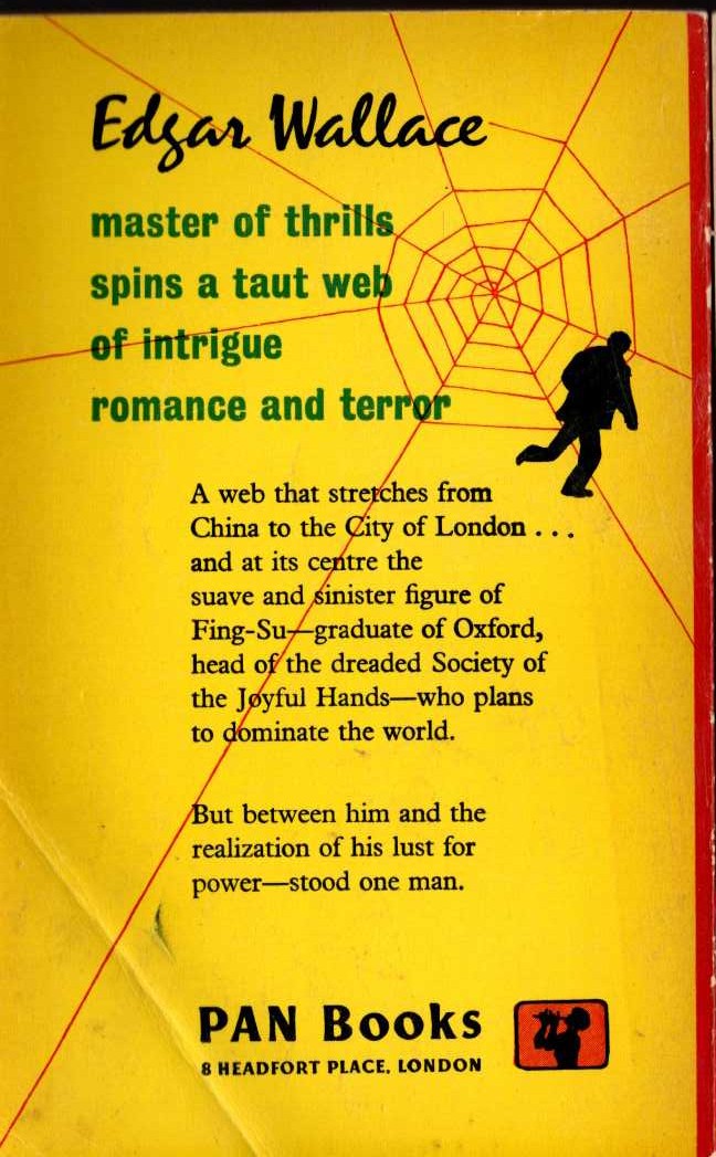 Edgar Wallace  THE YELLOW SNAKE magnified rear book cover image