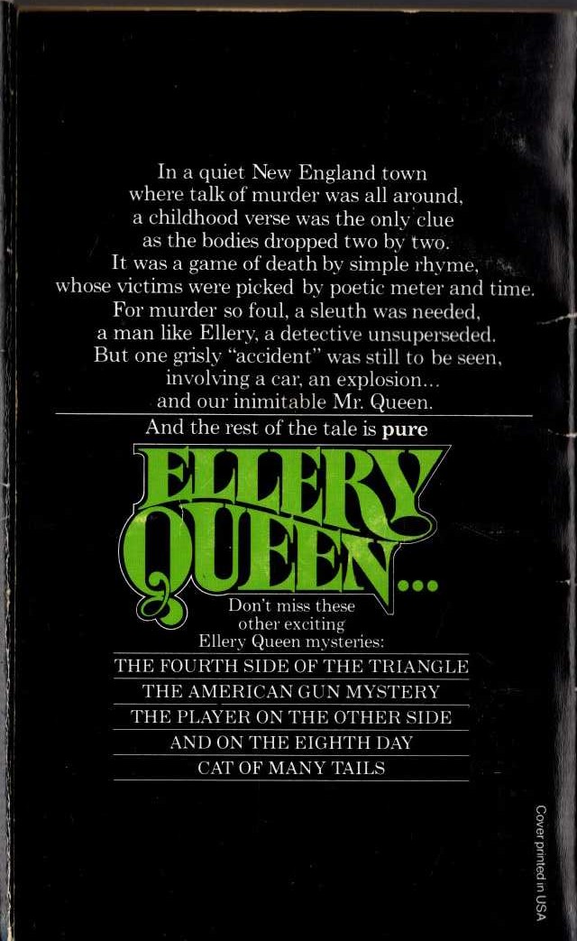 Ellery Queen  DOUBLE, DOUBLE magnified rear book cover image