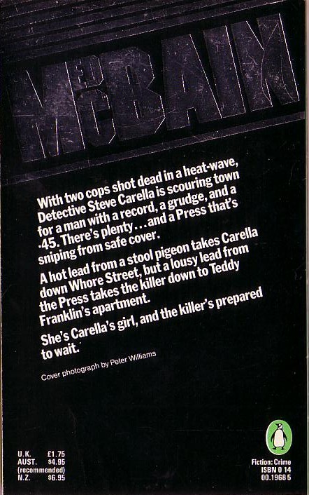 Ed McBain  COP HATER magnified rear book cover image