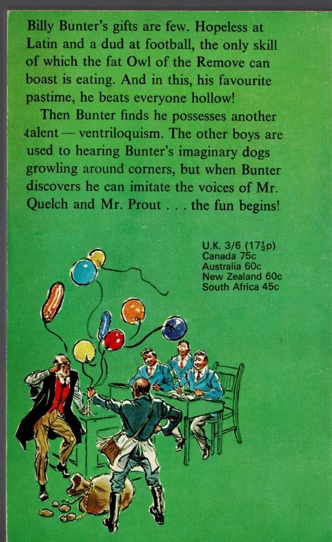 Frank Richards  BUNTER THE VENTRILOQUIST magnified rear book cover image