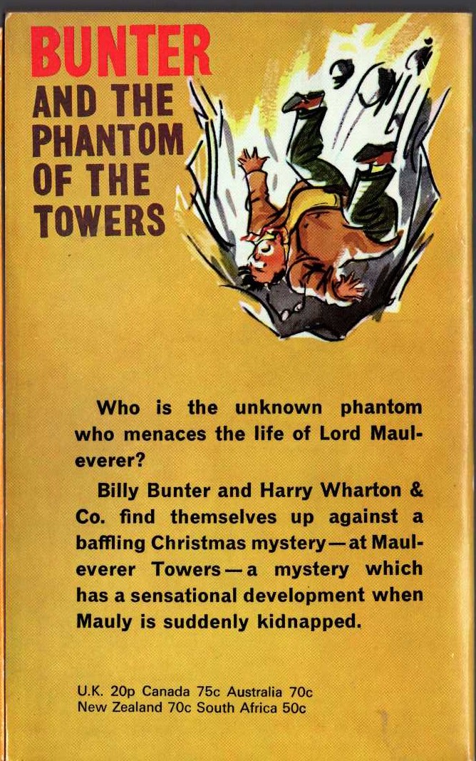 Frank Richards  BUNTER AND THE PHANTOM OF THE TOWERS magnified rear book cover image