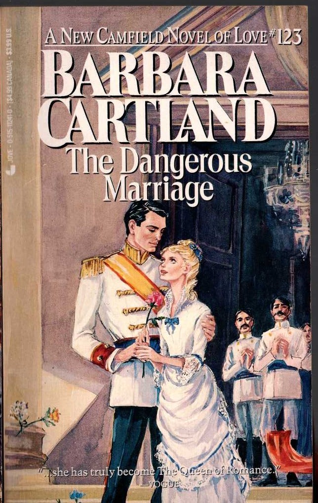 Barbara Cartland  THE DANGEROUS MARRIAGE front book cover image