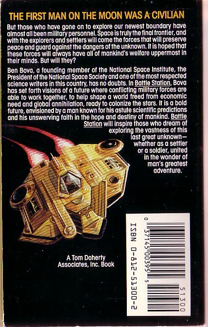Ben Bova  BATTLE STATION magnified rear book cover image