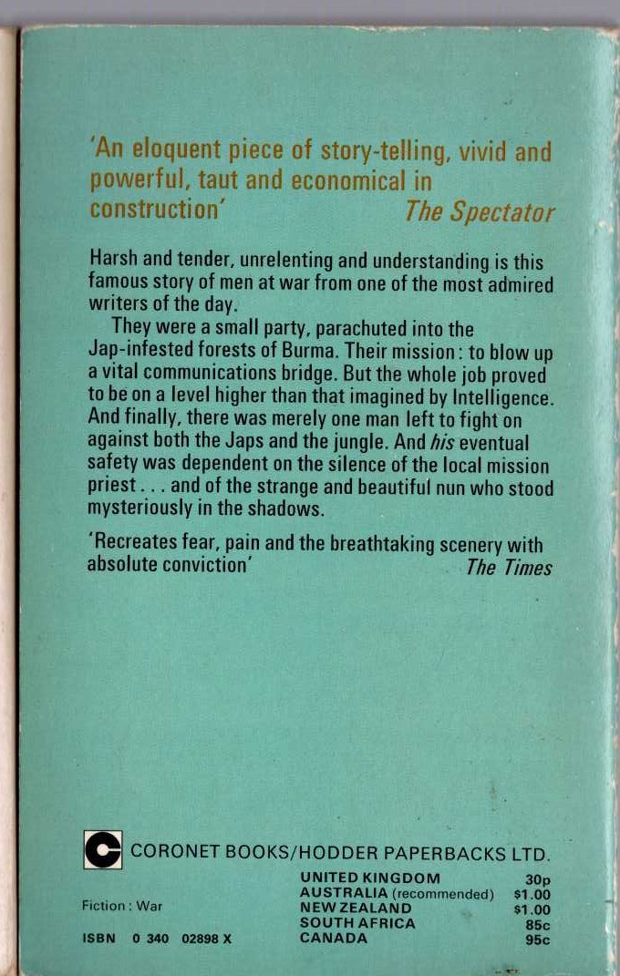 Francis Clifford  HONOUR THY SHRINE magnified rear book cover image