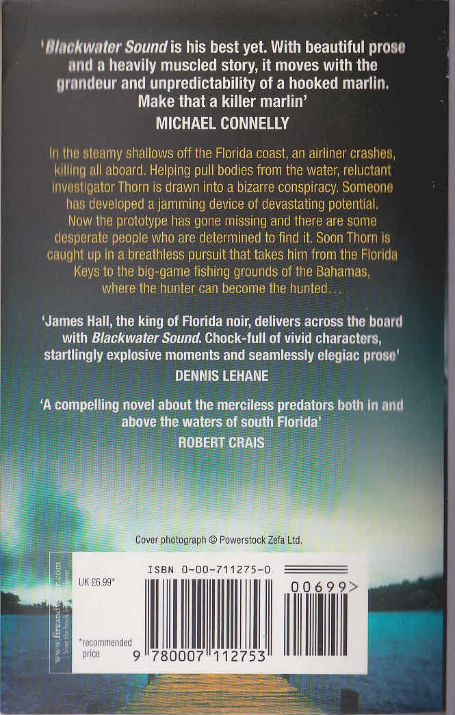 James Hall  BLACKWATER SOUND magnified rear book cover image
