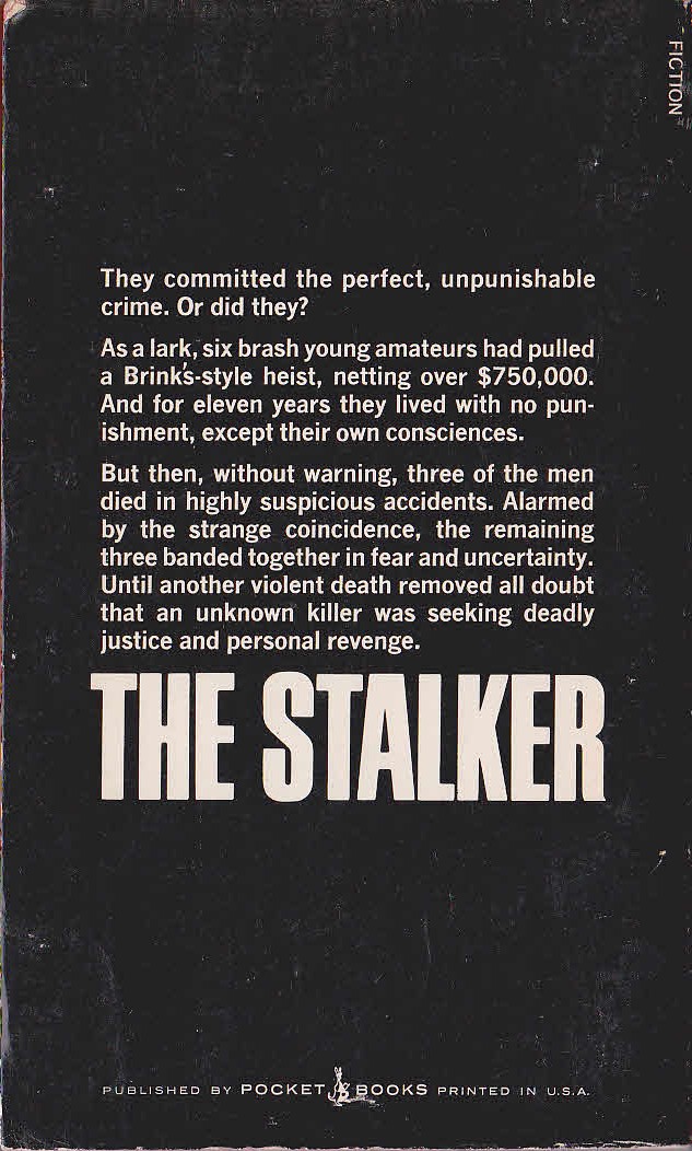 Bill Pronzini  THE STALKER magnified rear book cover image