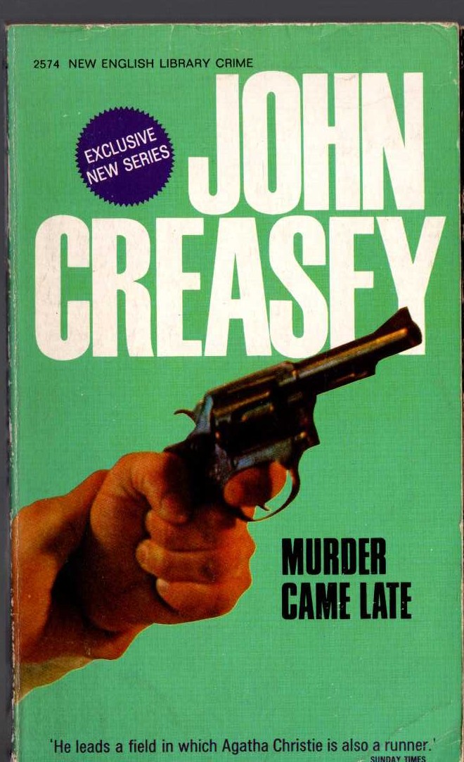 John Creasey  MURDER CAME LATE front book cover image