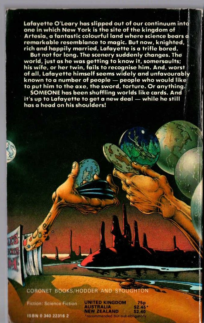 Keith Laumer  THE WORLD SHUFFLER magnified rear book cover image