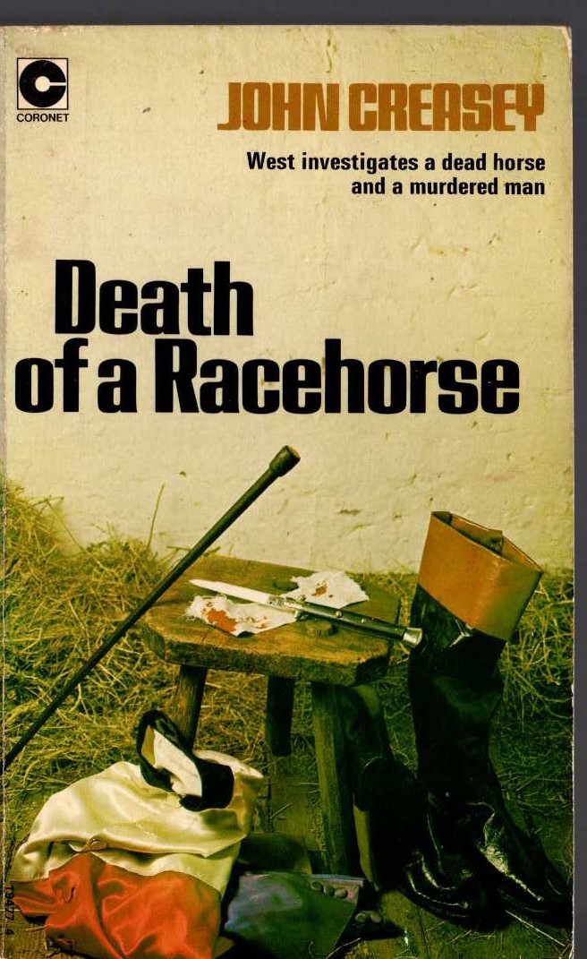 John Creasey  DEATH OF A RACEHORSE front book cover image