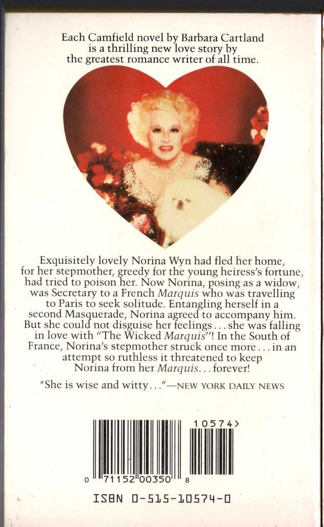 Barbara Cartland  TOO PRECIOUS TO LOSE magnified rear book cover image