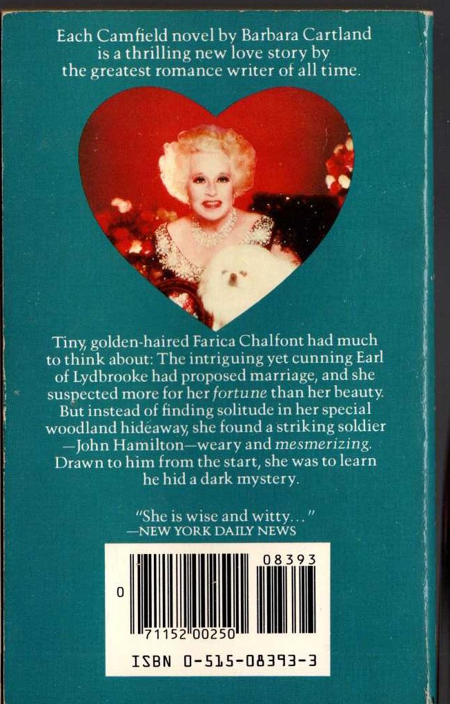Barbara Cartland  A VICTORY FOR LOVE magnified rear book cover image