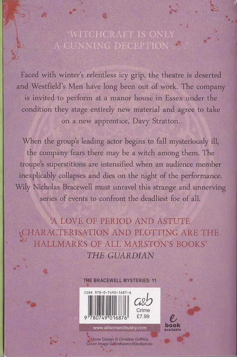 Edward Marston  THE DEVIL'S APPRENTICE magnified rear book cover image