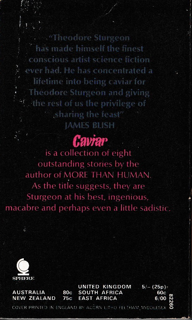 Theodore Sturgeon  CAVIAR magnified rear book cover image