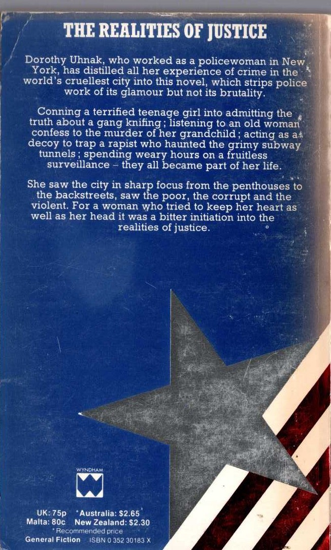 Dorothy Uhnak  POLICEWOMAN magnified rear book cover image
