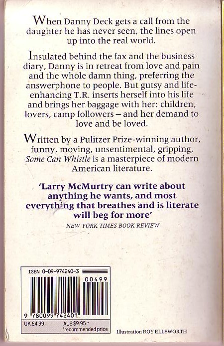 Larry McMurtry  SOME CAN WHISTLE magnified rear book cover image