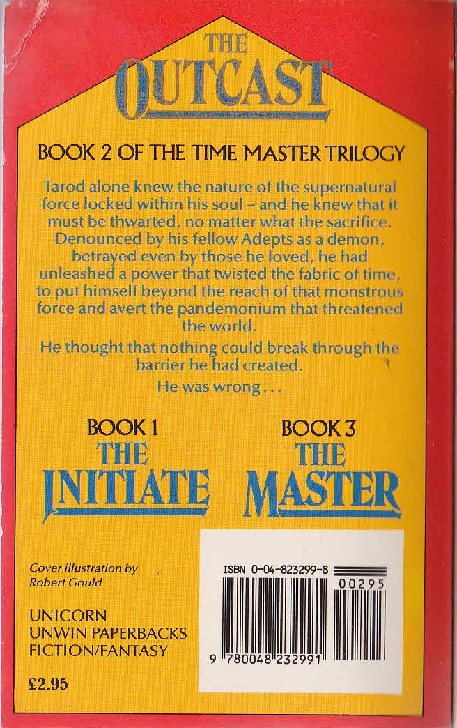 Louise Cooper  THE OUTCAST magnified rear book cover image