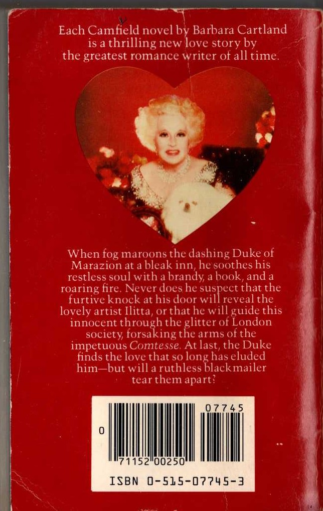 Barbara Cartland  WHITE LILAC magnified rear book cover image