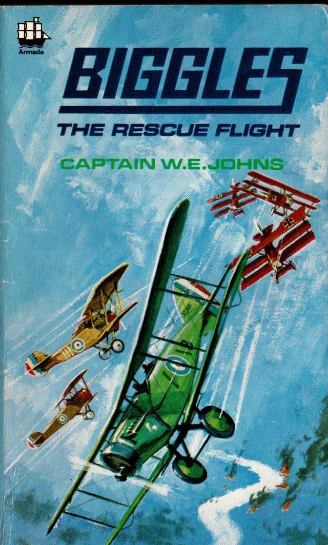 Captain W.E. Johns  BIGGLES THE RESCUE FLIGHT front book cover image