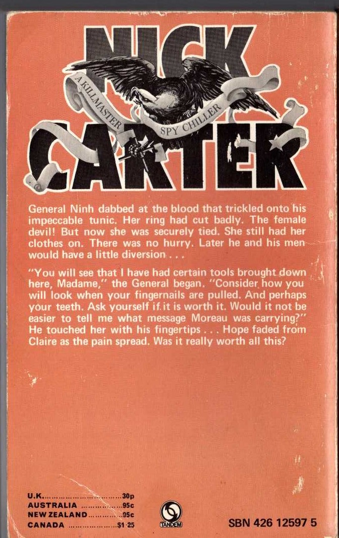 Nick Carter  SAIGON magnified rear book cover image
