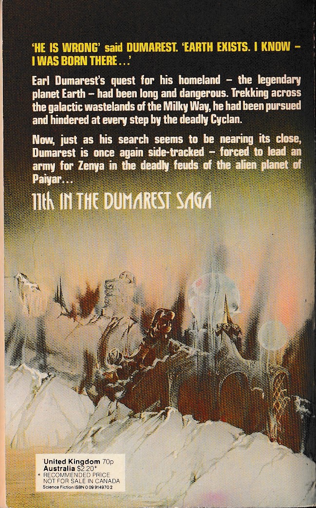 E.C. Tubb  ZENYA magnified rear book cover image