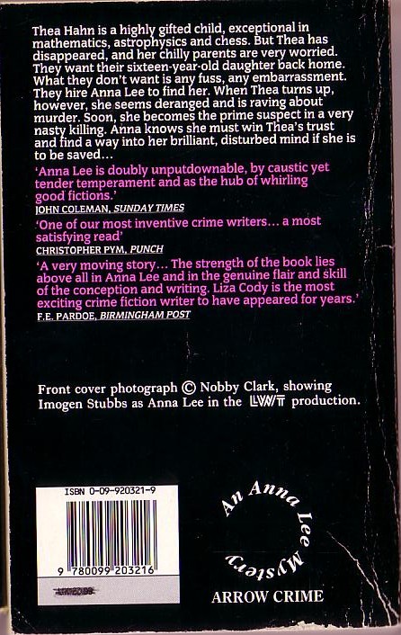 Liza Cody  HEAD CASE (TV tie-in) magnified rear book cover image