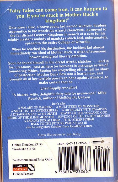Craig Shaw Gardner  AN EXCESS OF ENCHANTMENTS magnified rear book cover image