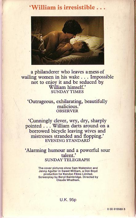 Beryl Bainbridge  SWEET WILLIAM (Sam Waterston & Jenny Agutter) magnified rear book cover image