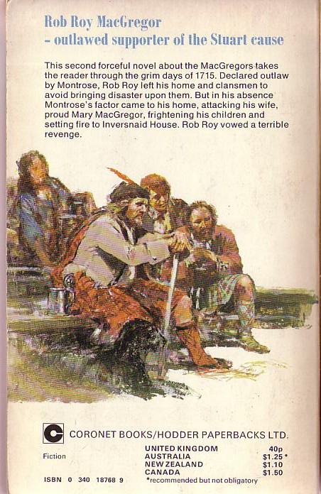 Nigel Tranter  THE CLANSMAN magnified rear book cover image