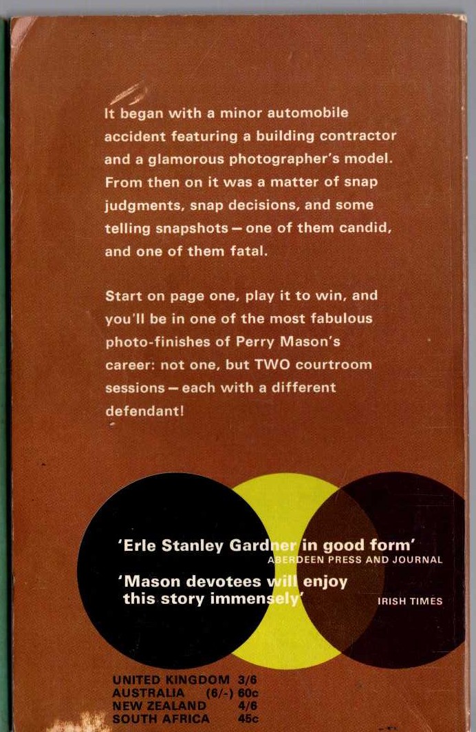 Erle Stanley Gardner  THE CASE OF THE CALENDAR GIRL magnified rear book cover image