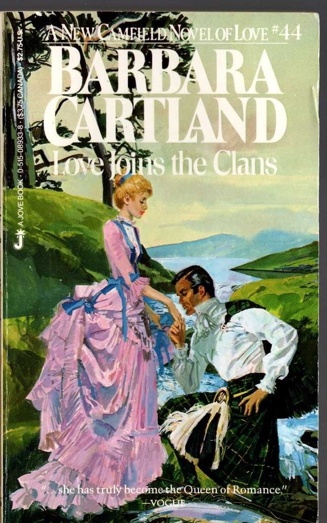 Barbara Cartland  LOVE JOINS THE CLANS front book cover image