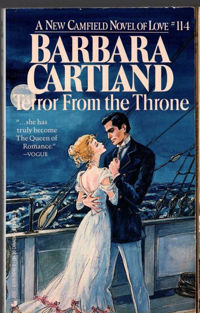 Barbara Cartland  TERROR FROM THE THRONE front book cover image