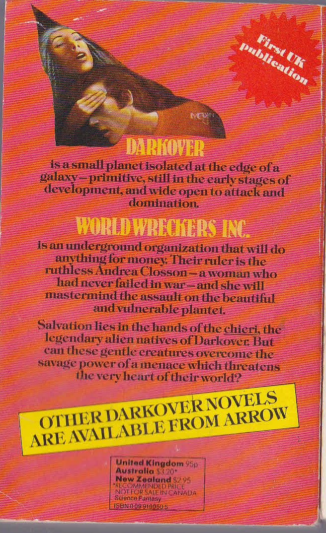 Marion Zimmer Bradley  THE WORLD WRECKERS magnified rear book cover image