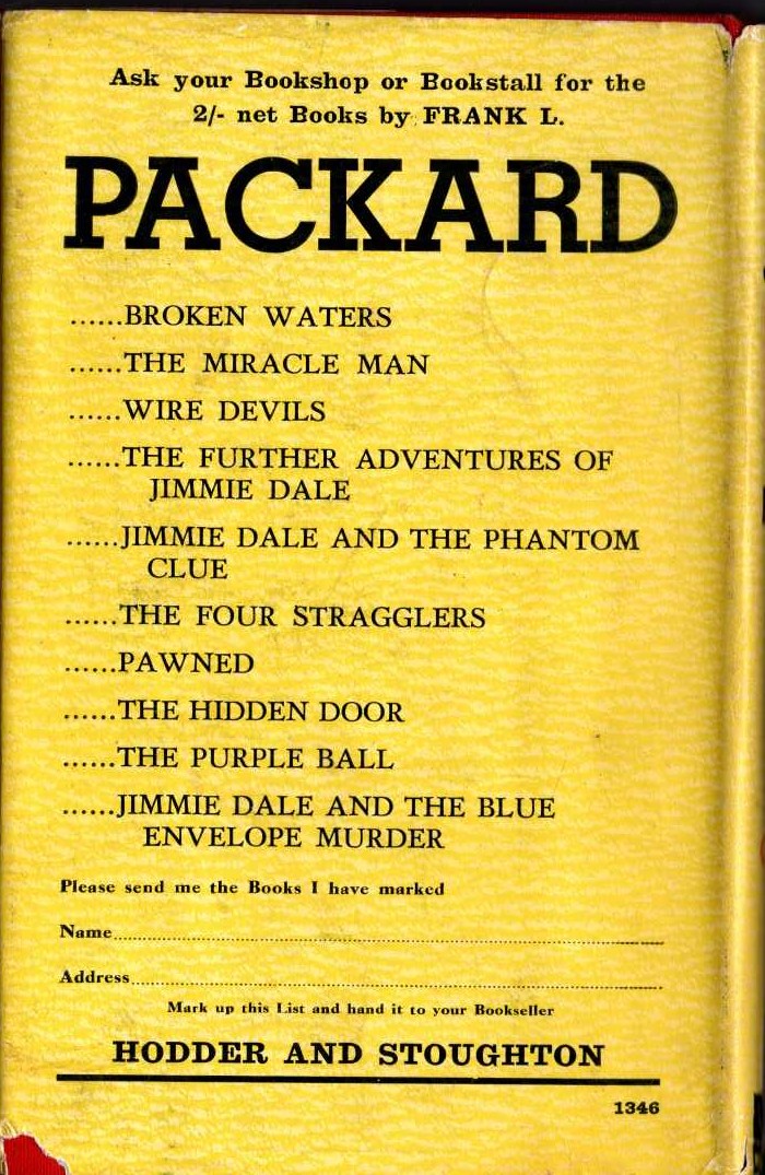 THE FURTHER ADVENTURES OF JIMMIE DALE magnified rear book cover image