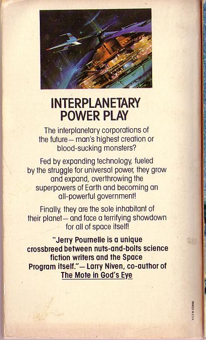 Jerry Pournelle  HIGH JUSTICE magnified rear book cover image