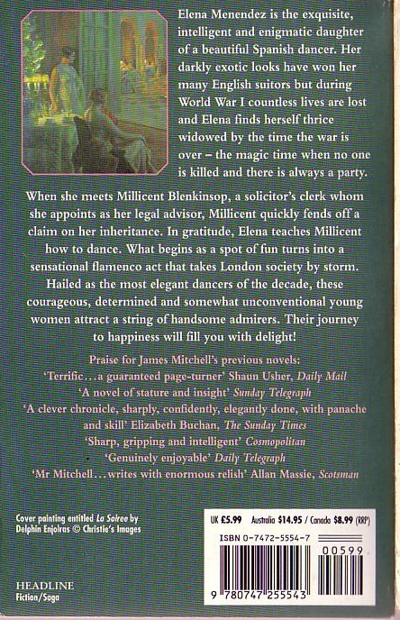 James Mitchell  DANCING FOR JOY magnified rear book cover image