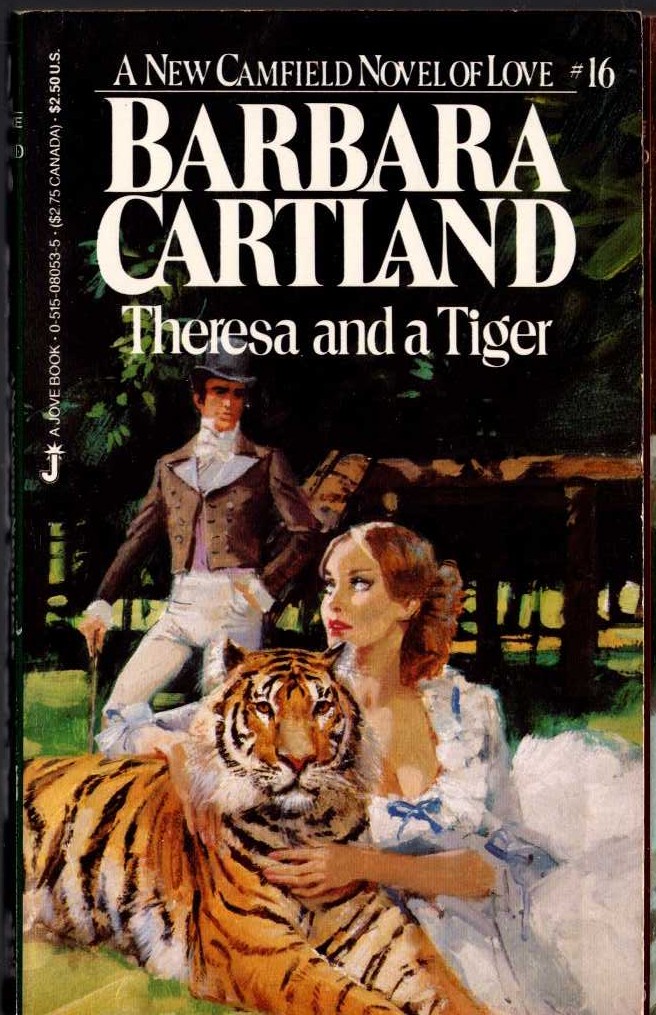 Barbara Cartland  THERESA AND A TIGER front book cover image