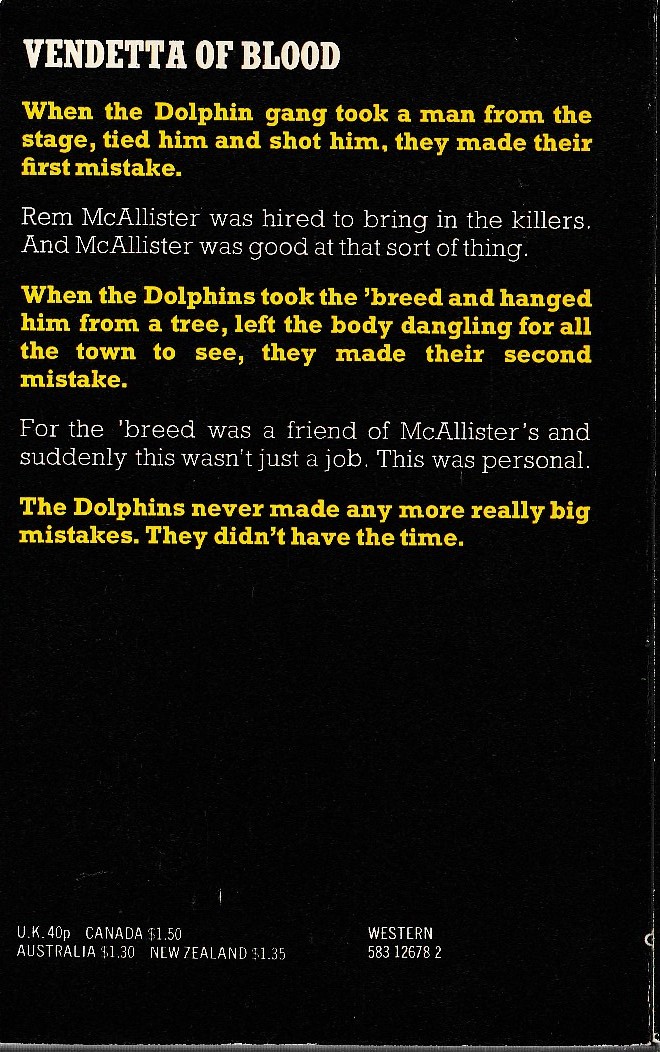 Matt Chisholm  HELL FOR McALLISTER magnified rear book cover image