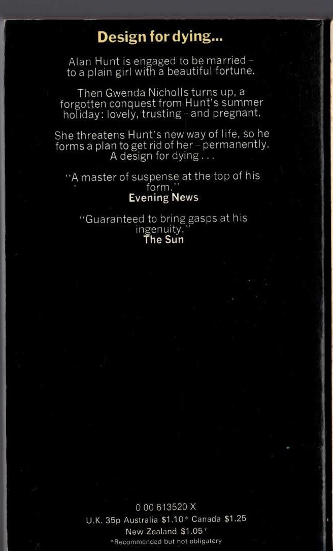 Andrew Garve  MURDERER'S FEN magnified rear book cover image