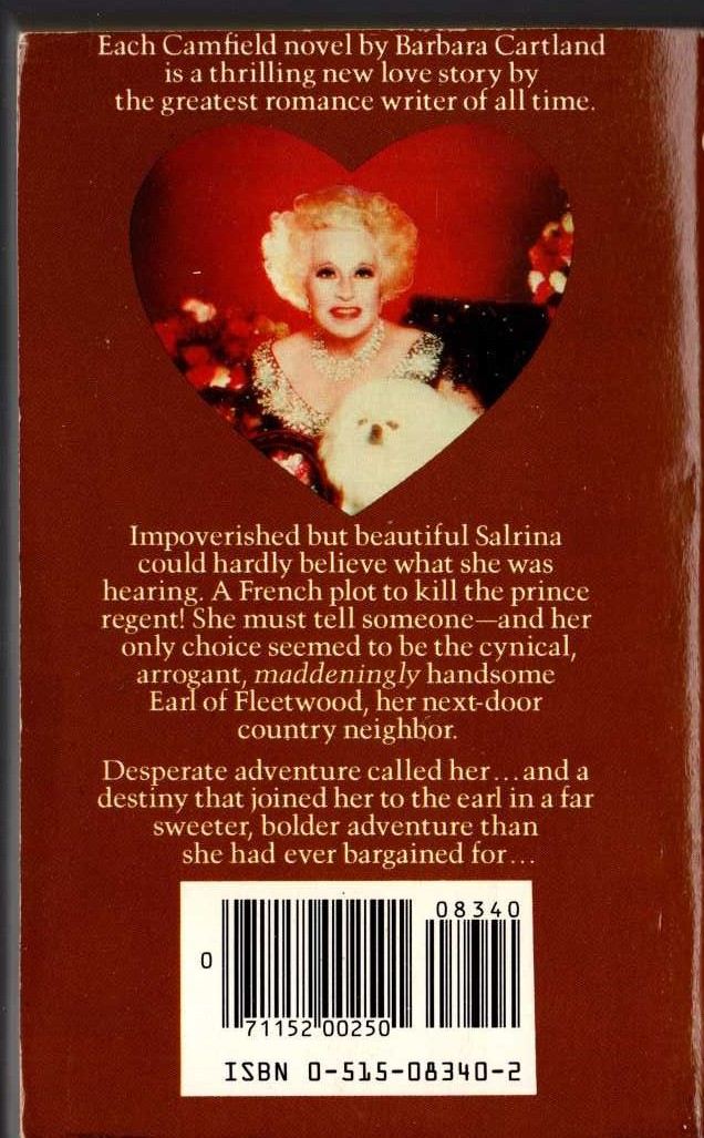 Barbara Cartland  PARADISE FOUND magnified rear book cover image